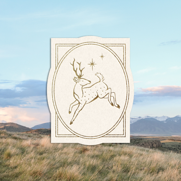 The Full Program workbook emblem with whimsical deer over soft meadow sky, connecting transformational workbooks to inner wisdom guidance