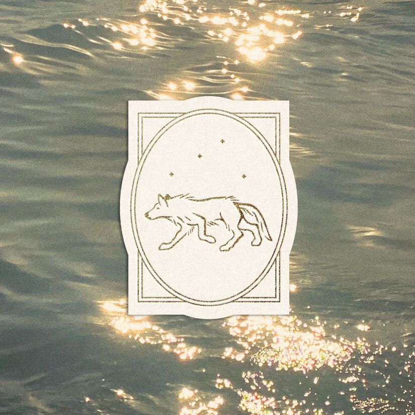 Wolf emblem over sunlit water; representing ‘Above’ category of spiritual resources and mind-body-spirit tools from ancient wisdom 