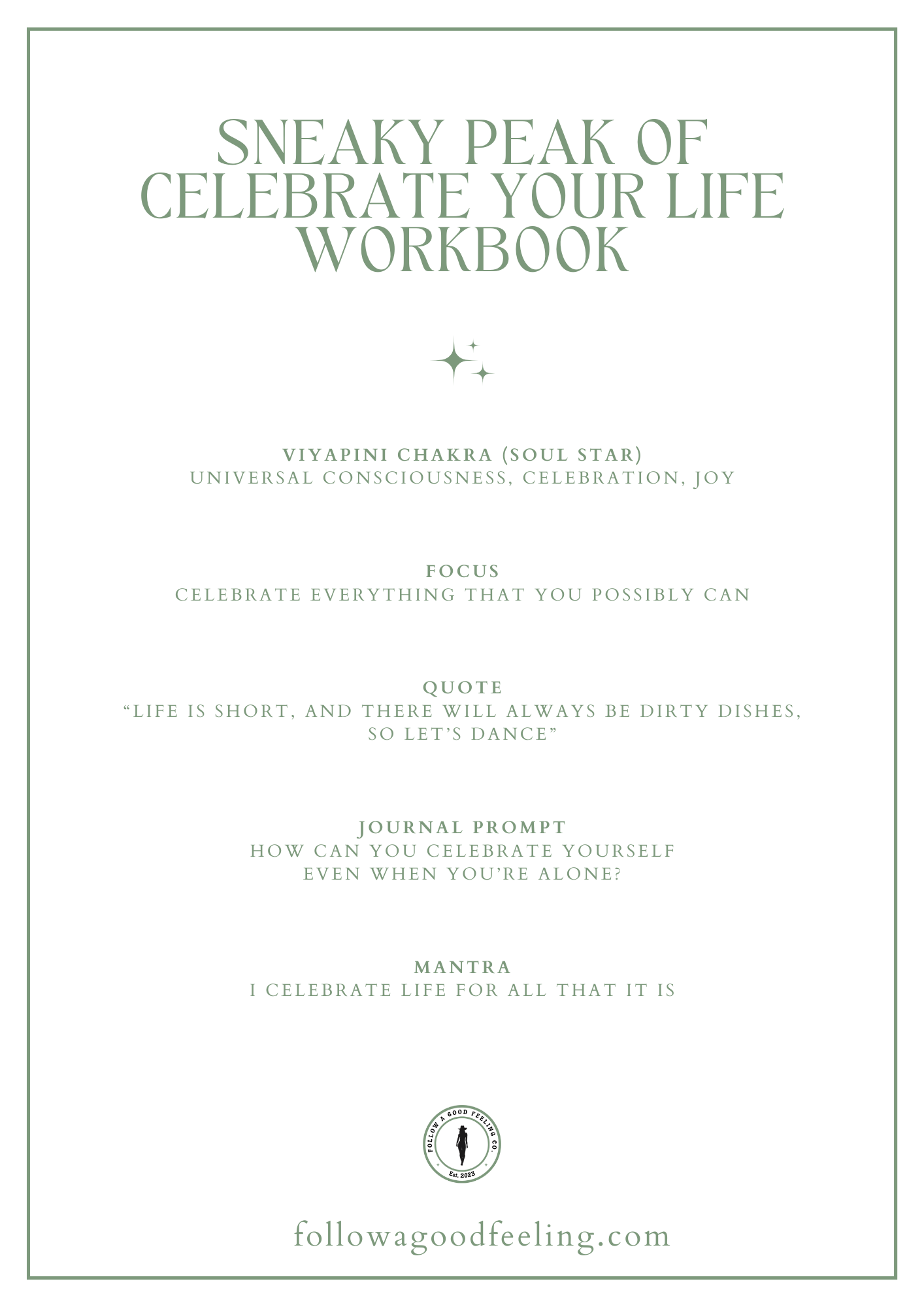 8. Celebrate Your Life Workbook