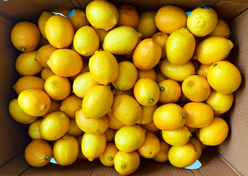 Box filled with fresh lemons, for 'Create Your Own Mantra Board' guided self discovery tool