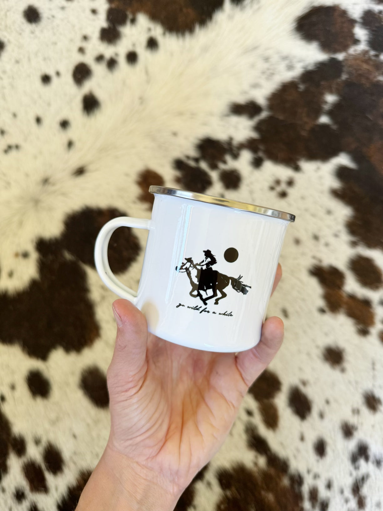 Go Wild for a While Enamel Mug x Cowgirl Classics